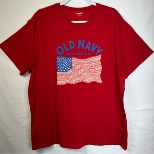 Men's Old Navy XXL Red/White/Blue ''United States of All'' Short Sleeve T-Shirt